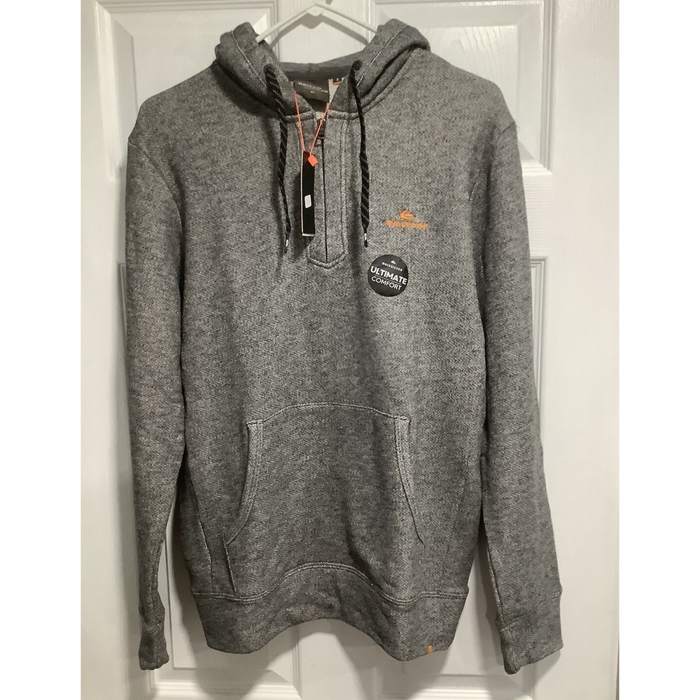 Quicksilver Keller Quarter Zip Up Sweater Hoodie Men's Size Small Gray